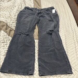 BDG Charcoal Distressed Flare Jeans